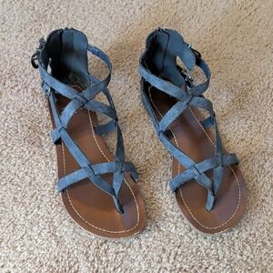 Grayish Blue Strappy Sandals